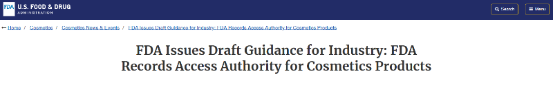 FDA,化妆品,指南草案