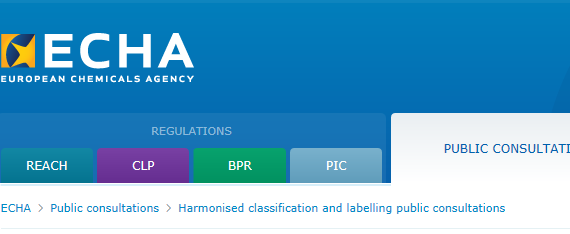 ECHA,CLP,Harmonised,Labeling,Classification,Consultation