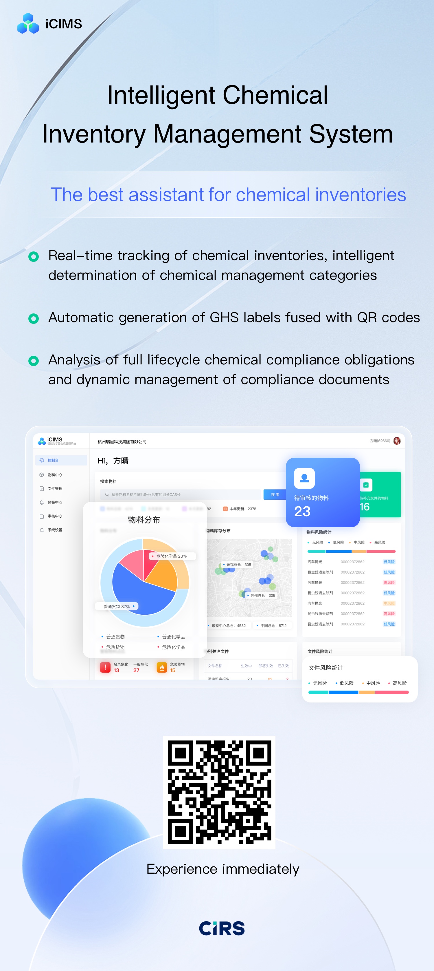 CIRS Group Announces the Launch of iCIMS Intelligent Chemical