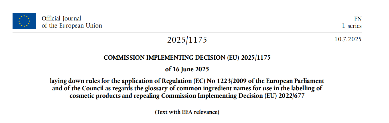 EU,Cosmetic,Ingredient,Glossary,Name,Updates
