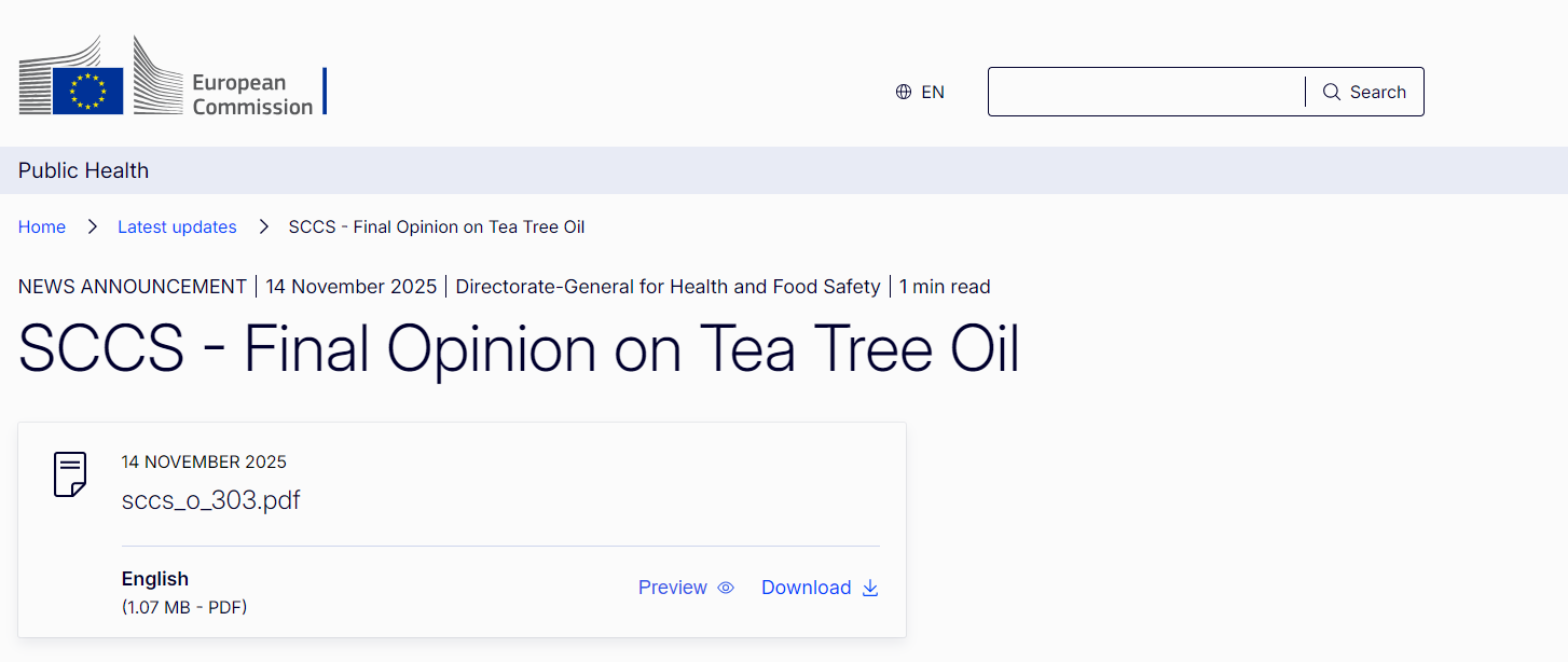 EU,Cosmetic,SCCS,Ingredient,Safety,Opinion