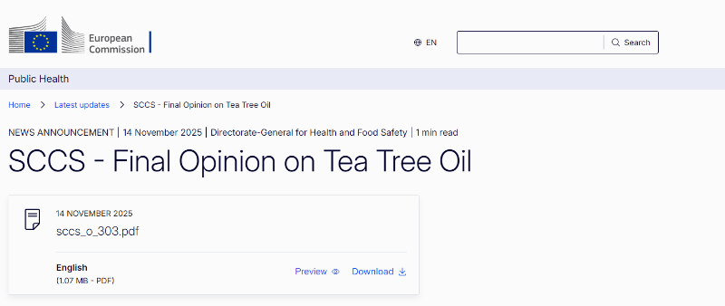 欧盟,茶树油,化妆品,妆合规
